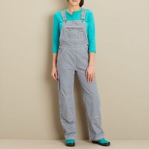 DULUTH TRADING CO Women's Striped Overalls NWOT XS x 31